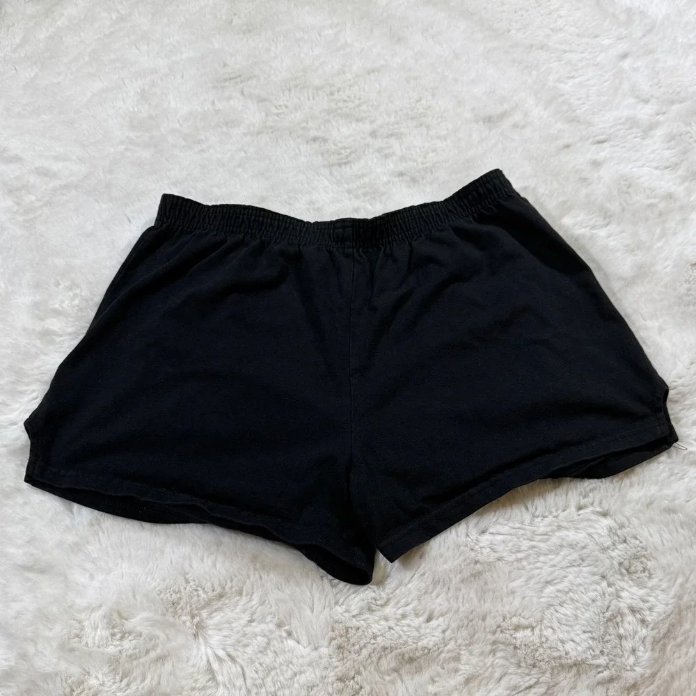 Peace Frog Loungewear Booty Shorts L Black Y2K Retro 2000s Hippie Boho Casual